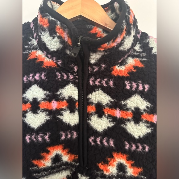 Wrangler Women's Black Retro Southwestern Print Sherpa Pullover Size S - Picture 5 of 12